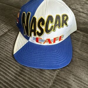 Vintage NASCAR Cafe Blue and White Cap
